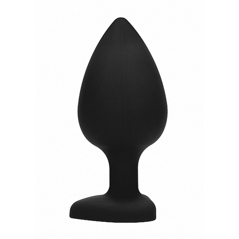 Diamond Heart Butt Plug - Extra Large - Black